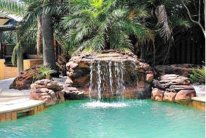 Pool construction with Water Cascade